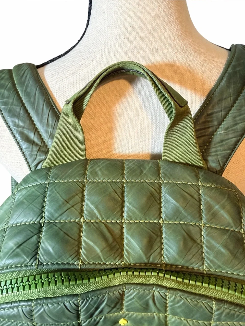 Kate Spade Camden Quilted Large Backpack - Kelp Green Nylon Puffer